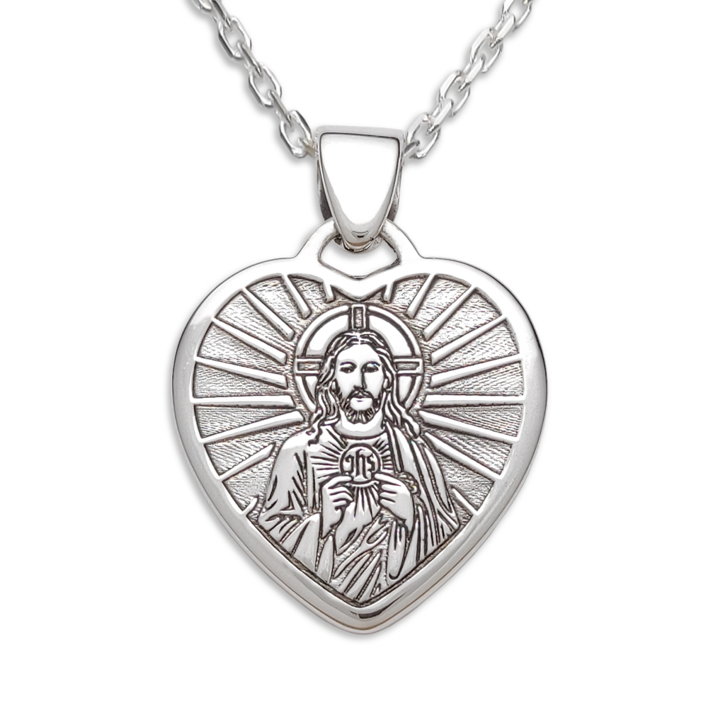 Medalik srebrny Serduszko Jezus